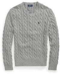 Polo Ralph Lauren Cable Knit Cotton Sweater - Gray