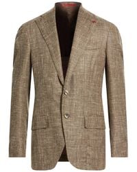 Isaia - Military Blazer Wool, Silk, Linen, Polyamide - Lyst