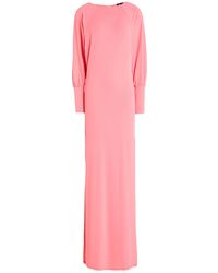 Patrizia Pepe - Coral Maxi Dress Acetate, Polyamide, Elastane - Lyst