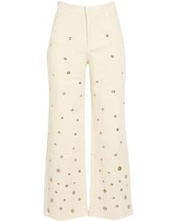 Laneus - Ivory Pants Cotton - Lyst