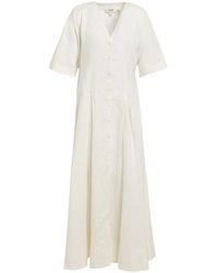 COS Buttoned Rib-knit Maxi Dress in White | Lyst Australia