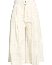 SOLOTRE - Ivory Pants Cotton, Polyamide, Elastane - Lyst