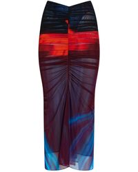 Mugler - Plum Maxi Skirt Polyamide, Elastane - Lyst
