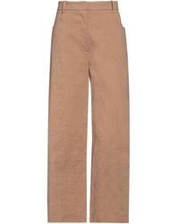 Pinko - Camel Pants Linen, Viscose, Elastane - Lyst