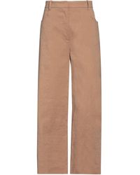 Pinko - Camel Pants Linen, Viscose, Elastane - Lyst