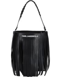 Karl Lagerfeld - K/Fringe Hobo -- Handbag Polyurethane, Cotton - Lyst