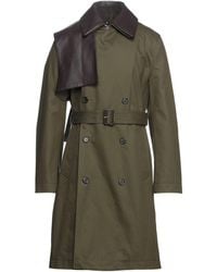 Loewe - Military Overcoat & Trench Coat Cotton, Calfskin - Lyst