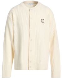 Maison Kitsuné - Cream Cardigan Wool - Lyst