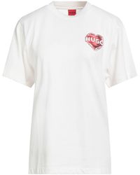 HUGO - Ivory T-Shirt Cotton, Elastane - Lyst