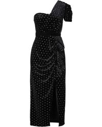 Self-Portrait Midikleid - Schwarz