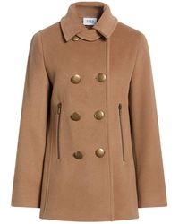Akris - Camel Coat Virgin Wool, Polyamide, Cashmere - Lyst