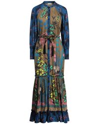 Amanda Wakeley Silk Tulle Maxi Dress in Green | Lyst