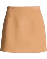 Tod's - Camel Mini Skirt Virgin Wool - Lyst