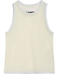 Jil Sander - Cream Tank Top Polyester, Leather - Lyst