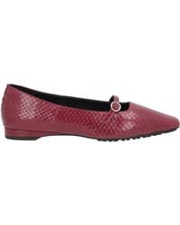SEBAS. - Burgundy Ballet Flats Leather - Lyst