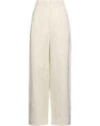 Roberto Collina - Cream Pants Polyester, Linen - Lyst