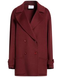 Soallure - Burgundy Coat Wool - Lyst