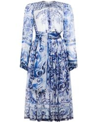 Dolce & Gabbana - Midi Dress Silk - Lyst