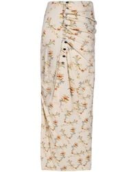 Rabanne - Cream Midi Skirt Viscose, Elastane - Lyst