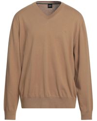 BOSS - Camel Sweater Cotton - Lyst