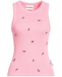 DES_PHEMMES - Tank Top Cotton, Elastane, Glass - Lyst