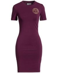 Versace Jeans Couture - Burgundy Mini Dress Cotton, Elastane - Lyst