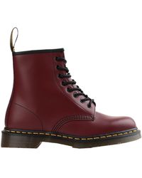 Dr. Martens - Burgundy Ankle Boots Soft Leather - Lyst