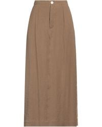 Alysi - Khaki Maxi Skirt Lyocell, Linen, Viscose, Polyester, Polyamide - Lyst