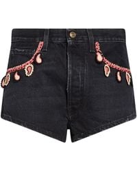 Alanui - Denim Shorts Cotton, Glass - Lyst