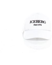 Donna Cappelli da Cappelli Iceberg Cappello da baseball con ricamoIceberg in Cotone di colore Blu 