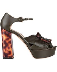 Casadei - Dark Sandals Leather - Lyst