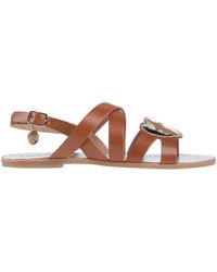 G by Guess Hallz Flat Sandal in Black - Lyst