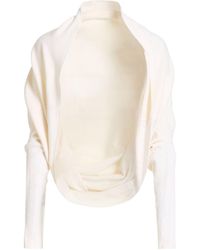 Agnona - Cream Cardigan Cotton, Cashmere - Lyst