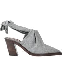 Burberry - Pewter Melange Tillington Scarf Tie Detail Jersey Point-Toe Mules, Brand Size 38.5 (Us - Lyst