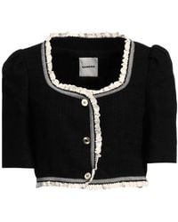 Sandro - Jacket Cotton, Viscose, Acrylic, Polyamide, Polyester - Lyst