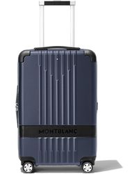 Blue Mens Bags Luggage and suitcases for Men Montblanc Leather Wheeled luggage in Dark Blue 