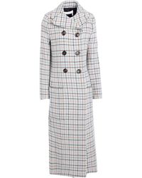 See By Chloé - Long Double-breasted Checked Coat - Lyst