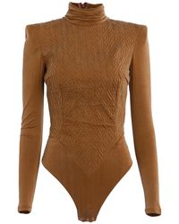 Elisabetta Franchi - Camel Bodysuit Cupro, Elastane - Lyst