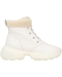 Hogan - Ivory Ankle Boots Leather, Textile Fibers - Lyst