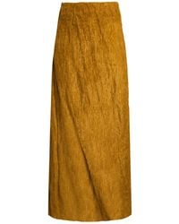 Masnada - Mustard Maxi Skirt Viscose, Polyamide - Lyst