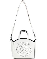 Karl Lagerfeld - K/Circle Sm Tote Perforated -- Off Handbag Cow Leather - Lyst