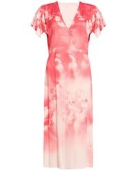 BOSS - Midi Dress Viscose - Lyst