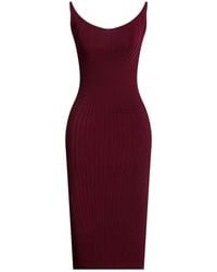 Mugler - Burgundy Midi Dress Rayon, Nylon, Elastane - Lyst