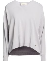 Kaos - Day By Day Taupe Sweater Viscose, Polyamide - Lyst