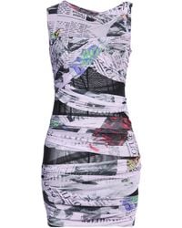 Versace Jeans Couture - Lilac Mini Dress Polyester, Elastane, Polyamide - Lyst