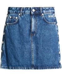 MSGM - Denim Skirt Cotton - Lyst