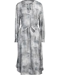 Peserico - Taupe Midi Dress Viscose - Lyst