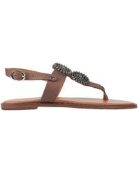 Divine Follie - Dark Thong Sandal Leather - Lyst