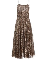 Celine - Midi Dress Silk, Polyester - Lyst