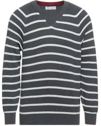 Herren Bekleidung Pullover und Strickware Rundhals Pullover Brunello Cucinelli Baumwolle Baumwolle sweater in Grau für Herren 